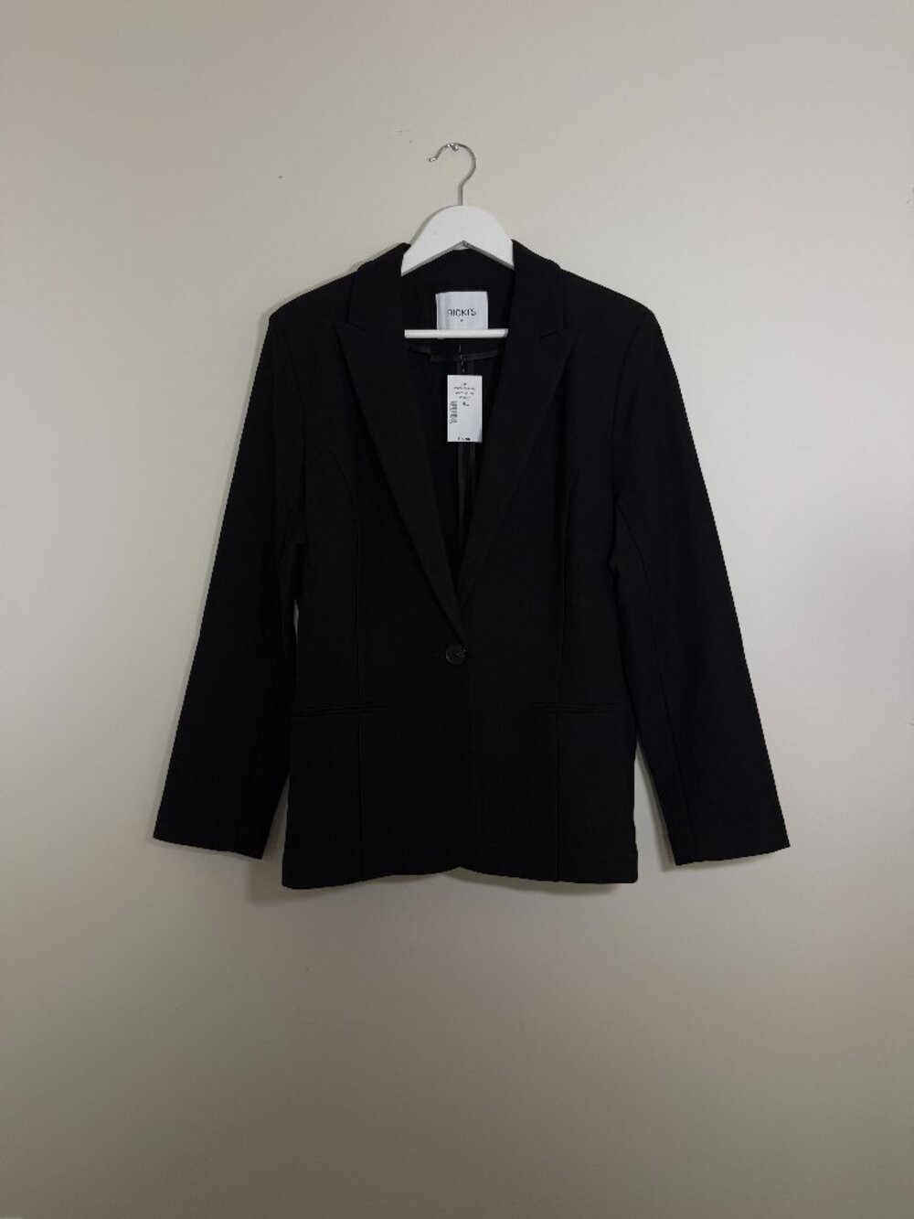 Ricki's Womens Black Blazer Single Button Stretch Rayon Blend NWT - Picture 2 of 8